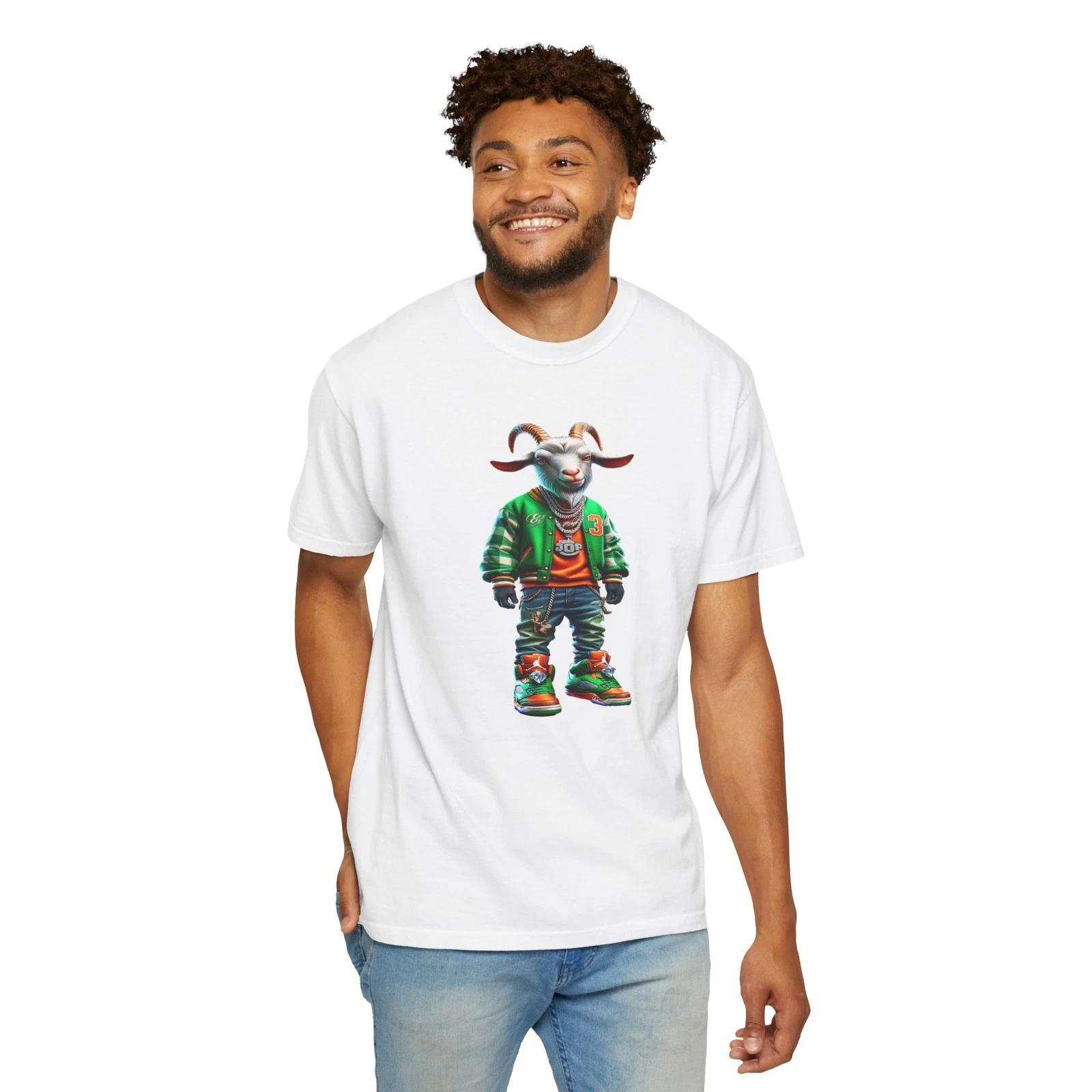 Streetwear Goat Character T-Shirt | Urban Animal Graphic Tee M