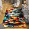 1pc Face and Coffee Design Area Rug - Soft, Anti-Slip, and Durable Gaming Room Decor for Bedroom