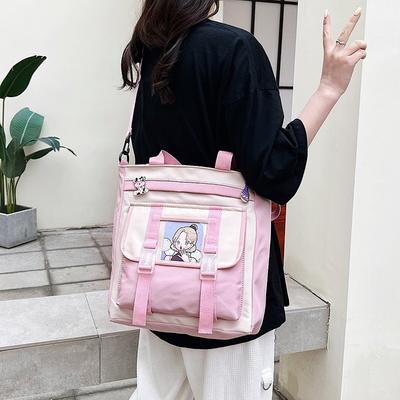 Nylon Cloth Shoulder Bag New Student Sweet Shoulder Messenger Bag Contrasting Colors
