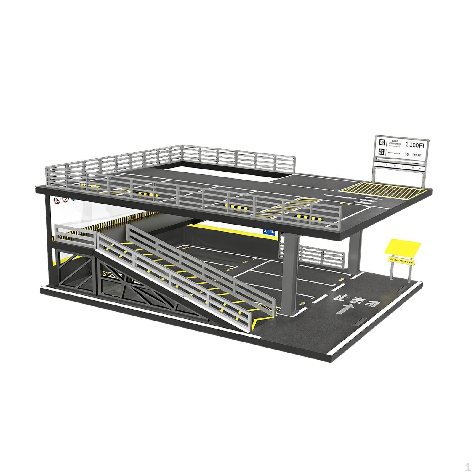 

1 Piece Car Model Display Case 1/64 Showcase Simulation Garage Parking Lot Style A