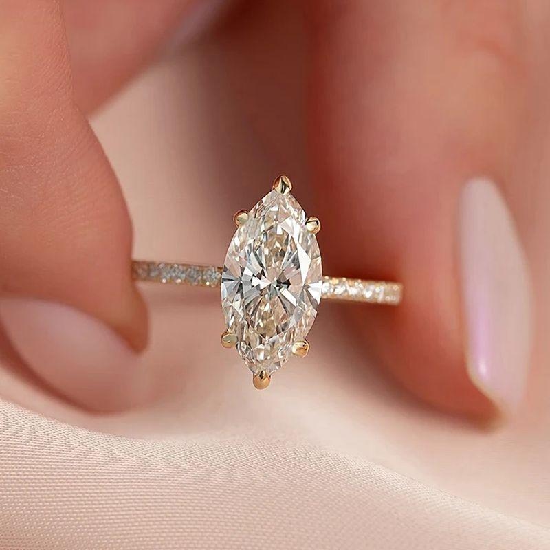 925 Zilver 1-8CT Zircon Prachtige Glanzende Ovalen Steen Ring Voor Vrouwen Verloving Bruiloft Luxe Hoge Kwaliteit Fijne Sieraden