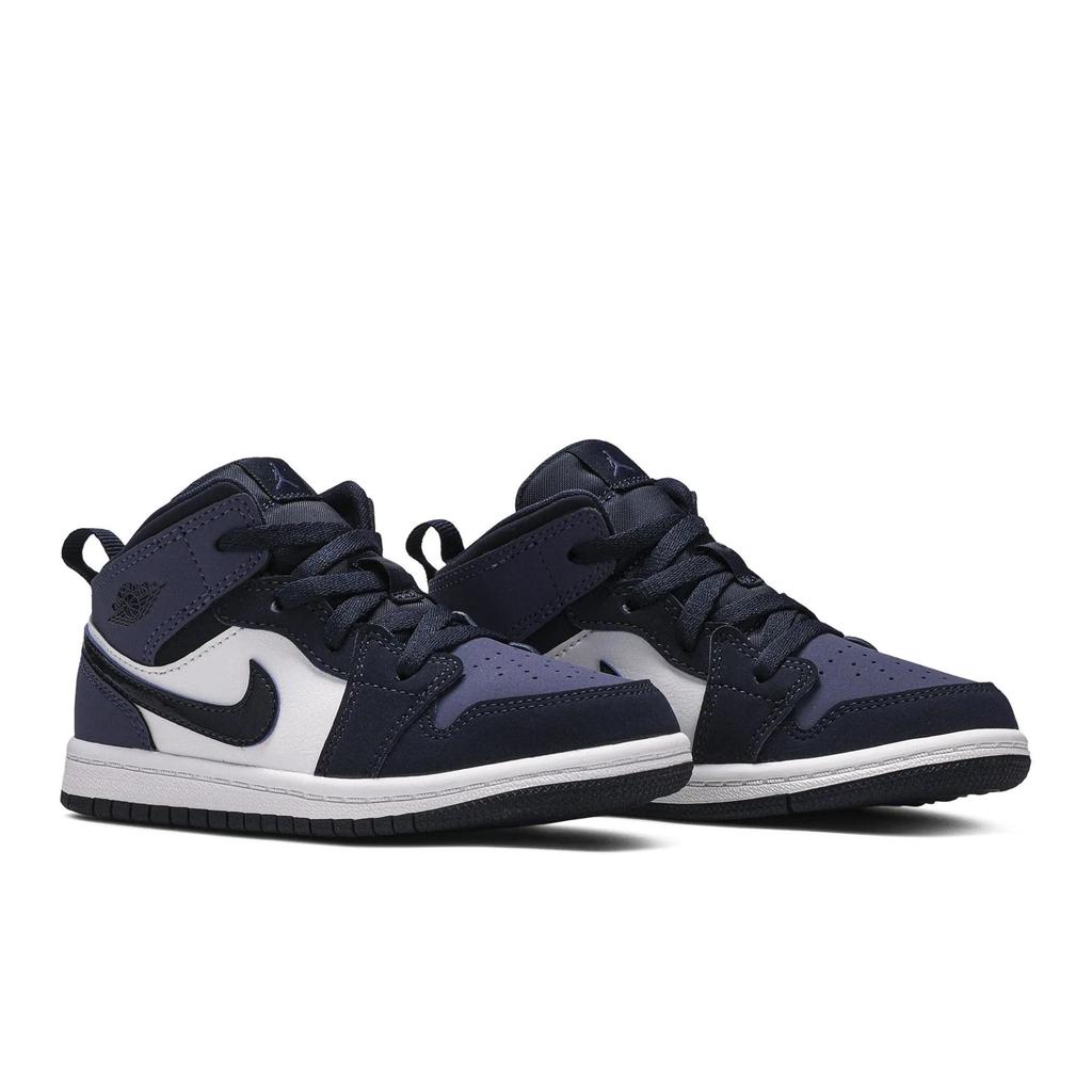 Air Jordan 1 Mid Toddler 'Obsidian Sanded Purple' (Unisex) Obsidian / Sanded Purple / White / Obsidian Toddler Shoes 640735 445