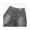 Retro Washed Wide Leg Denim Pants Men Women Relaxed Fit Straight Cut With Whiskering Detail