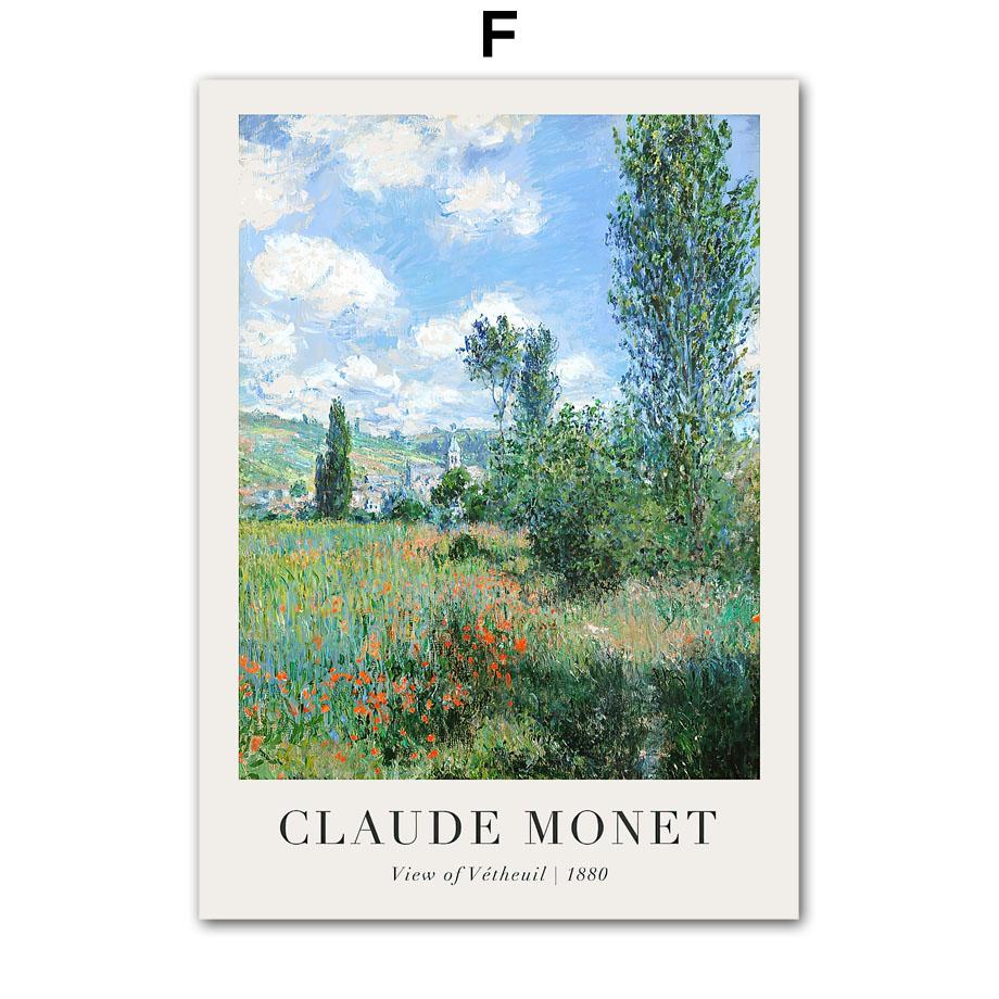 Classico Scandinavo Claude Monet Arte Astratta HD Poster Stampe Arte Murale Vintage Pittura su Tela Decorazione Casa Camera da Letto Soggiorno