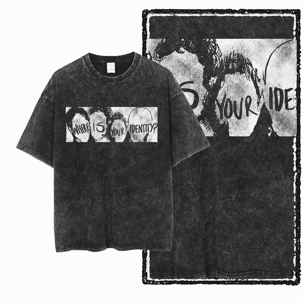 G57 Exclusive 100% Cotton Cool Creative  Graphic Men T-shirt | Acid Washed  Streetwear Big Size Vintage O-neck men's Tee Tshirt