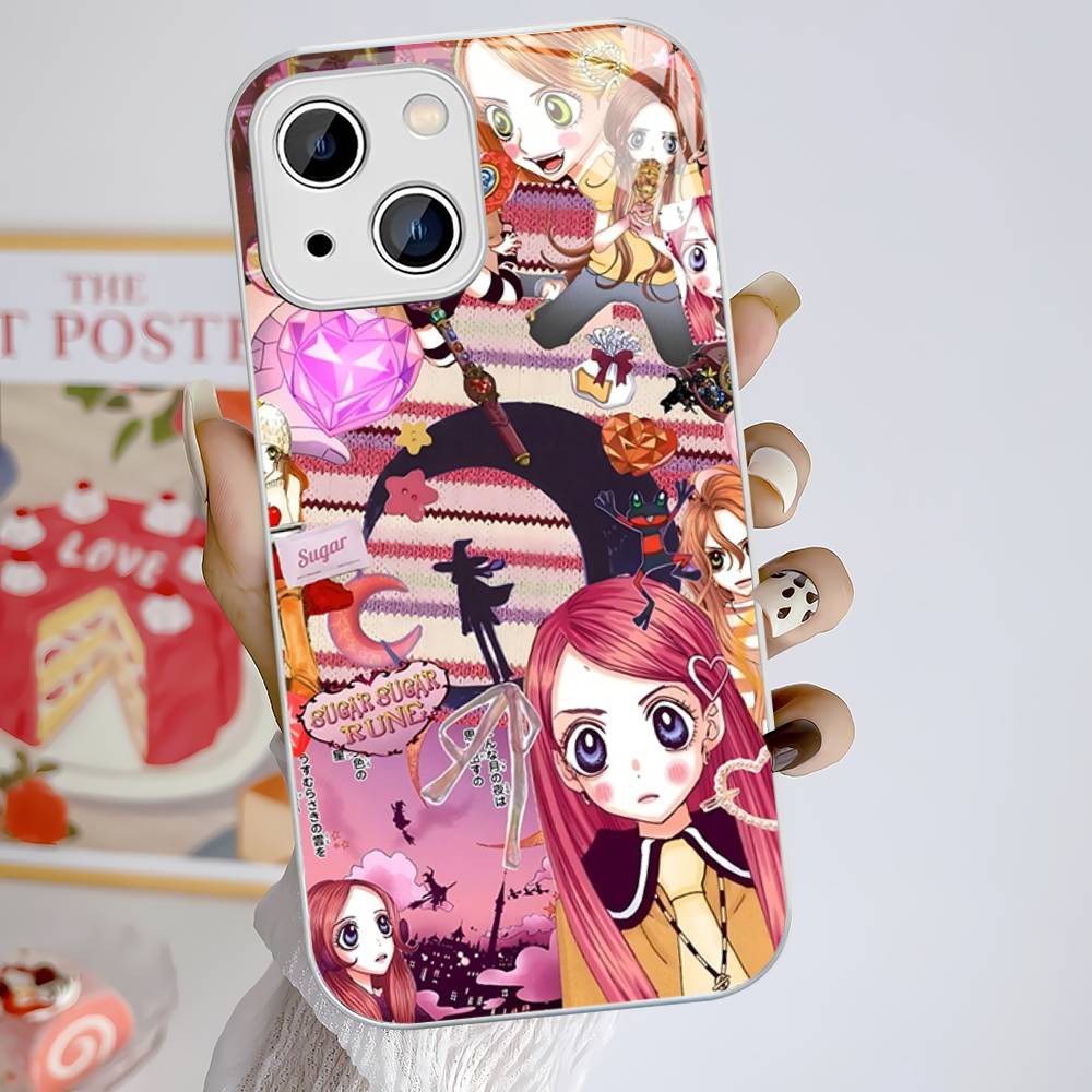 Anime Sugar Sugar Rune For IPhone 14 13 12 Mini 11 Pro XS Max X XR 14 Plus Tempered Glass Cover