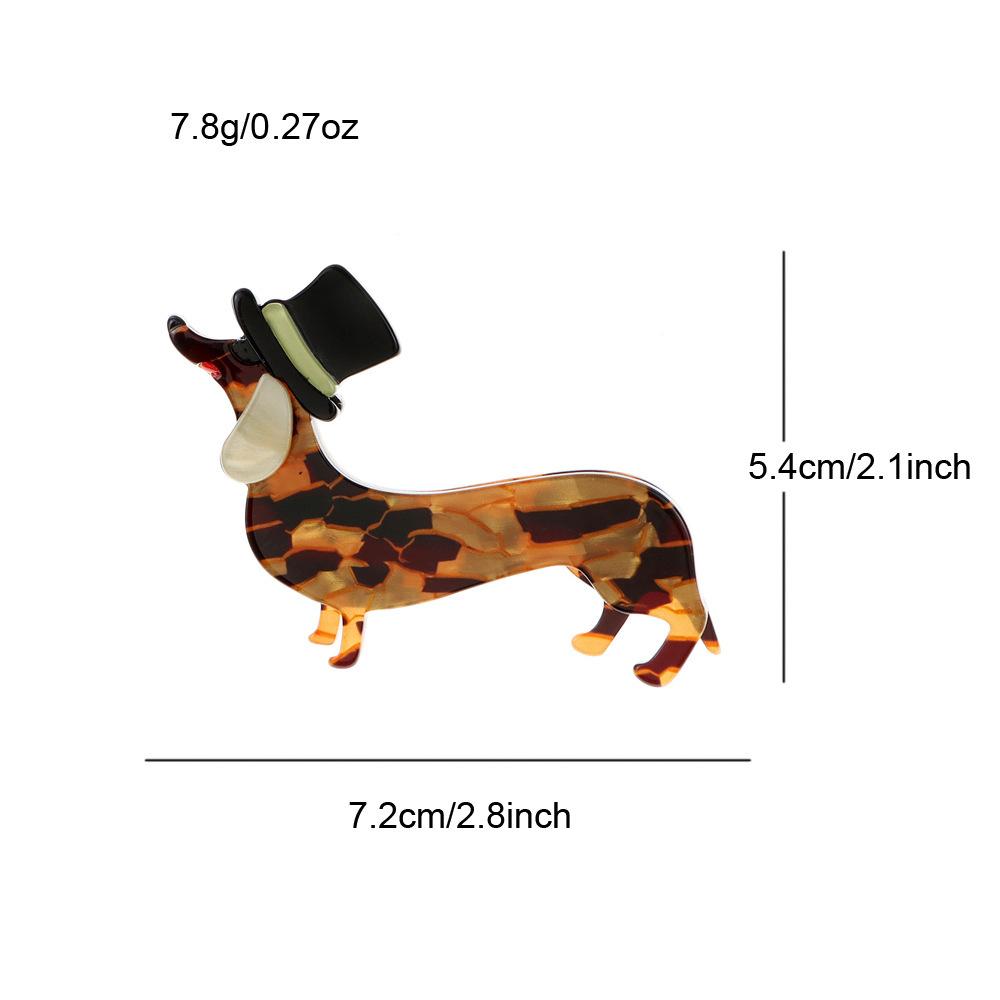 Fashion Acrylic Acetate Dachshund Dog Brooch Cute Cartoon Animal Pin