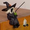 Halloween Witch Fishing Skeleton Fish Statue Outdoor Garden Pond Fisherman Statue Witch Statue Halloween Decorations