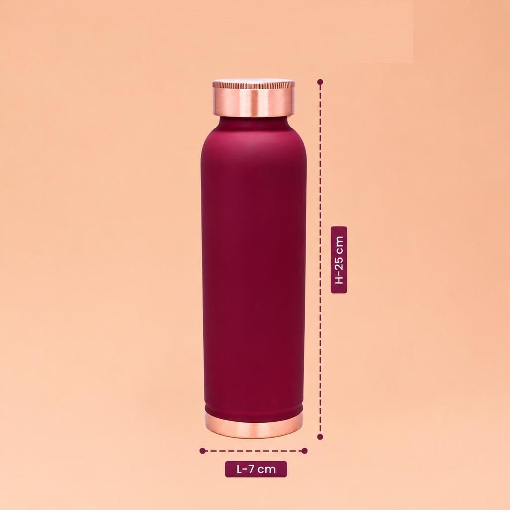 Copper Water Bottle for Travel Leak Proof and BPA Free, Office and Home Use, Ayurveda Inspired Bottle for Immunity Boost  (1 Liter | Magenta)