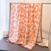 Spring and Summer Light Rhyme Flower Printing Simulation Silk Brocade Sunscreen Silk Scarf Long Scarf Shawl Versatile Headscarf Scarf