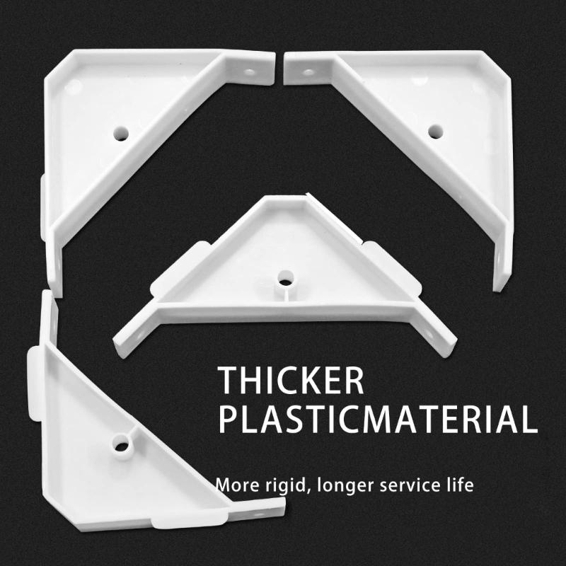 Pack of 12 Plastic 90 Degree Corner Bracket Rack for Secure Cabinet Countertops And Shelf Installation Furniture Support