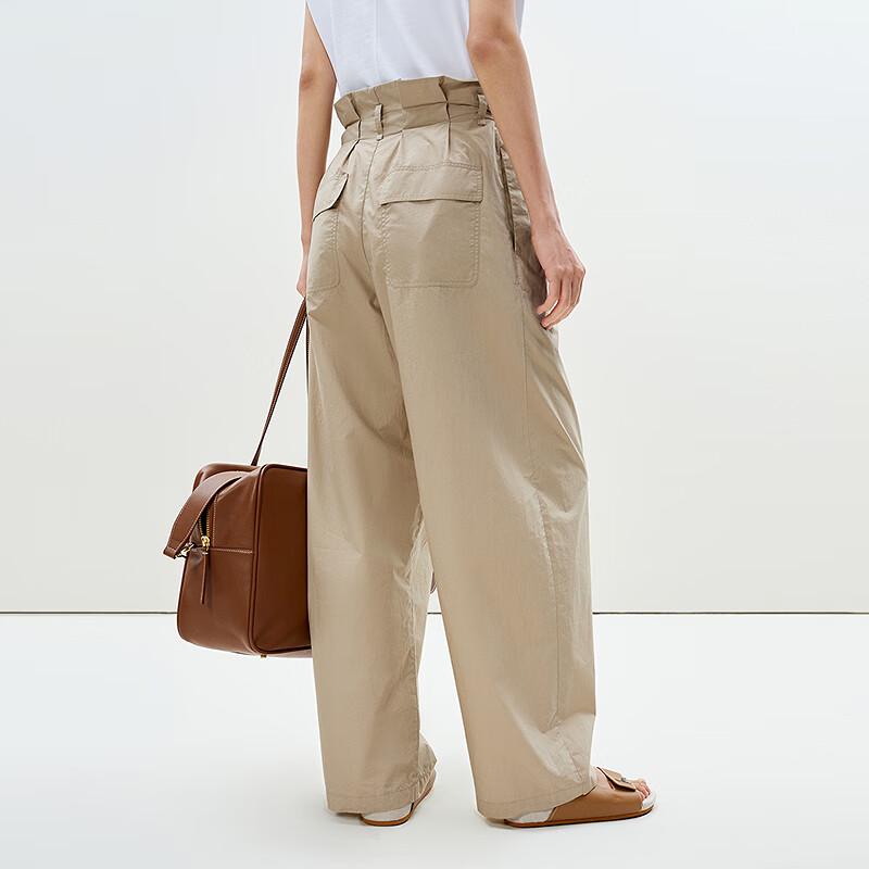 LESS 2025 Summer Cotton Loose Straight Trousers