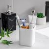 Bamboo Wood Multifunctional Bathroom & Desk Organizer - Toothbrush and Toothpaste Holder, Pen Holder, Punch-Free
