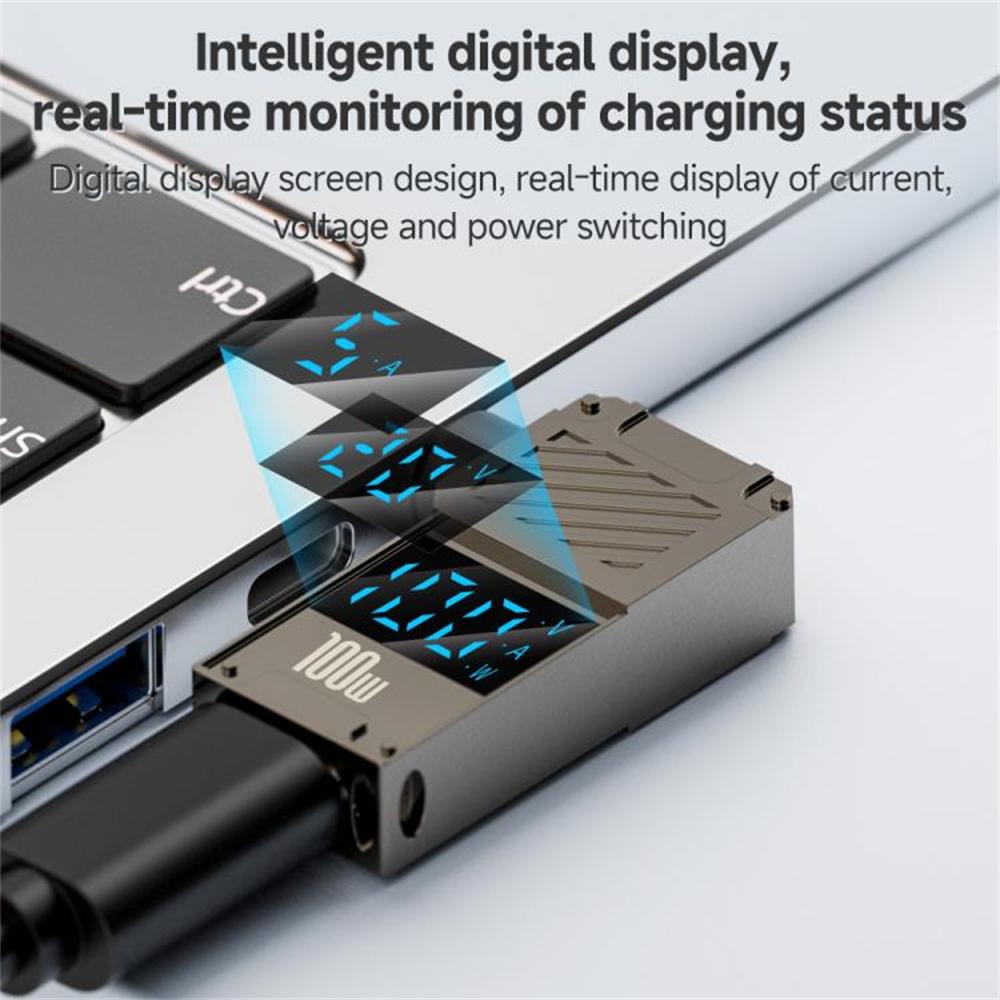 PD 100W Laptop Charging Adapter Type-C to DC 3.5x1.35mm Digital Display Fast Charging Converter