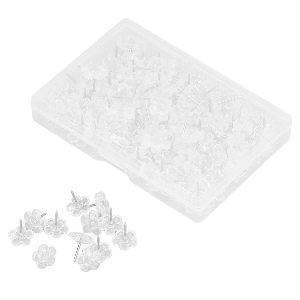 100 szt. Szpilki do korsarzu Przezroczyste Białe Plastikowe Szpilki do Pozycjonowania Główki Kwiatowe Szpilki do Korsarzu Rękodzieło