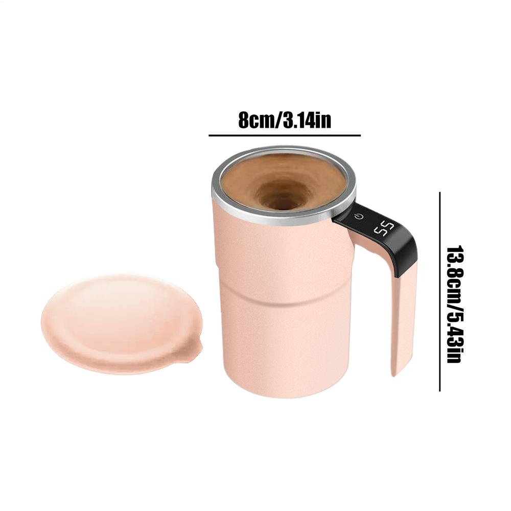 Magnetic Stirring Coffee Mug Electric Rechargeable Self Stirring Cup with LCD Thermometer for Milk Cocoa Office Kitchen Travel