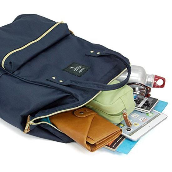 [Anello] Mochila con cierre jaspeado repelente al agua de gran capacidad GU-B3013 Negro