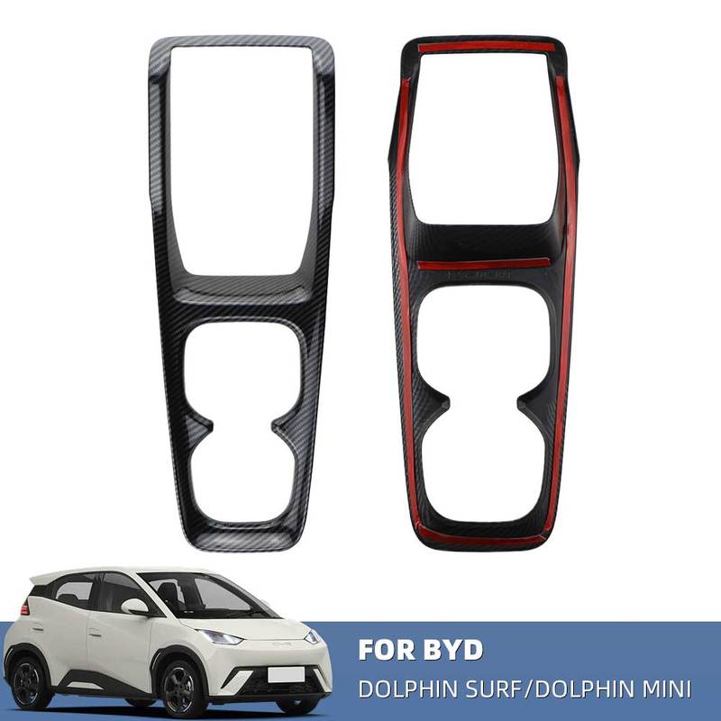 Auto Cup Holder Cover Trim for BYD Dolphin Mini Seagull Dolphin Surf 2024 2025 Imitation Carbon Fiber Interior Accessories