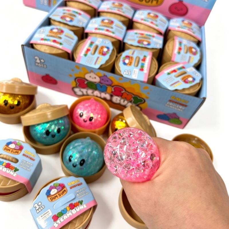 Glitter Dumpling Squishy Maltose Series Sensory Squeeze Toy With Box For Stress Relief Random Color Soft Plush Toys For Kids And