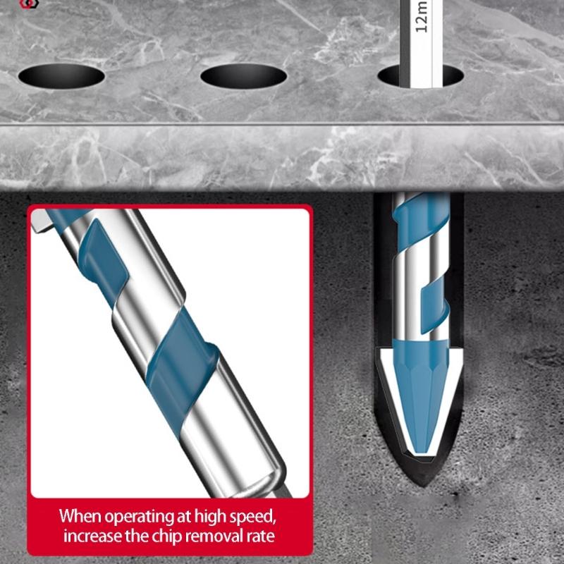 Hexagonal Shank Offset Drill Bit For Wood Glass Ceramic Tile And Concrete With U Shape Helical Flute Design No Water Needed