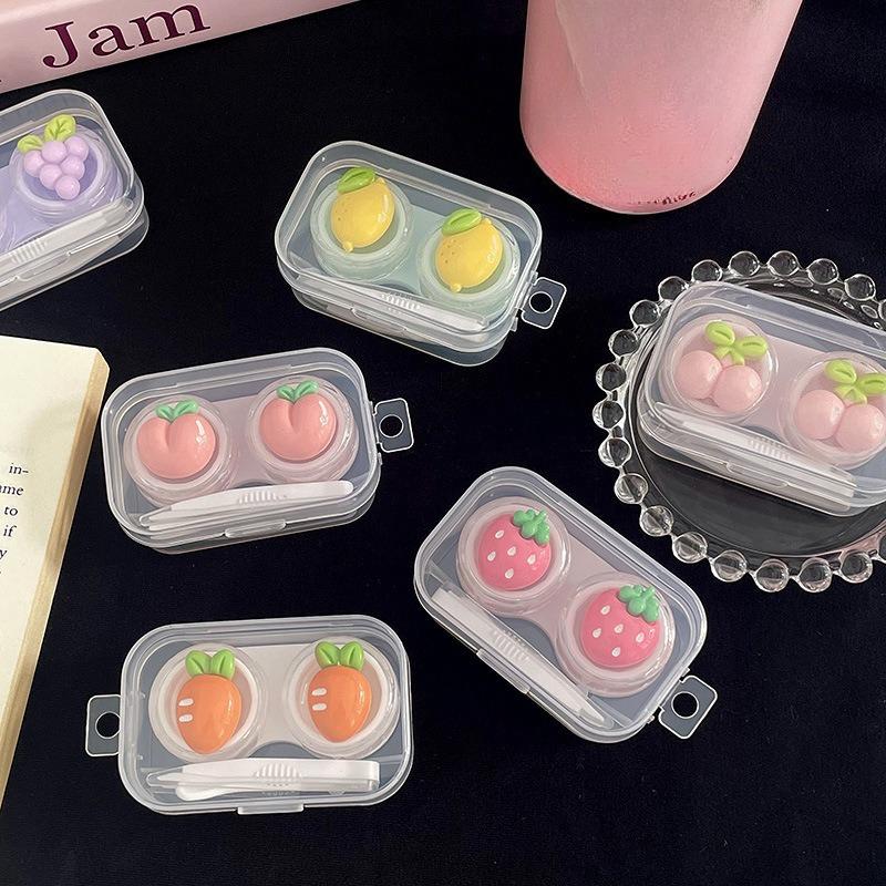 Cute Fruit Contact Lens Case Portable Mini Travel Lady Holder Storage Eye Care Container Contact Lenses Storage Box