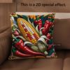 2D Southwestern Fiesta Chili Corn Taco Throw Pillow Covers Pattern Cushion Cover Suitable For Sofa Bedroom Car Pillow Cover