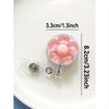 1pc Cute Crystal Flower Shape, Resin Plastic, Retractable Swivel Clasp, Badge Reel With Swivel Clip, For Work ID, Student ID, Suitable