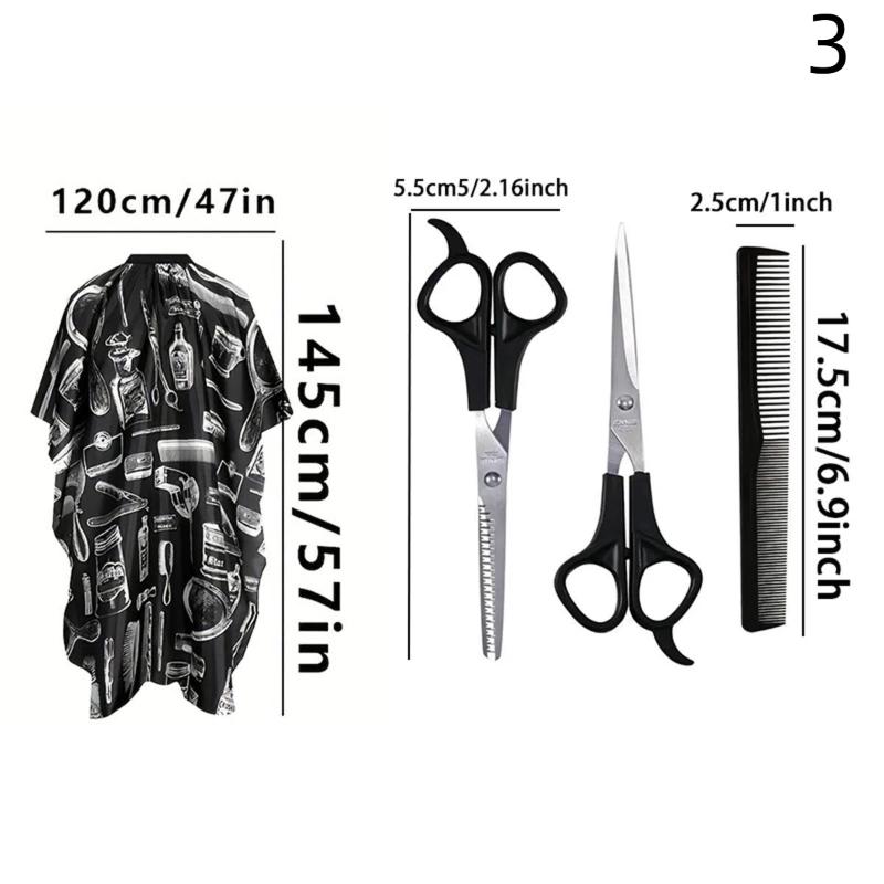 Professional Hair Cutting Tools Waterproof Barber Cape Haircut Scissors Shears Hair Comb Hair Cutting Tools For Barber Shop Home