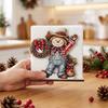 Christmas Wooden Napkin Holder with 3D Snowman Design, Festive Holiday Tabletop Decor for Dining and Kitchen