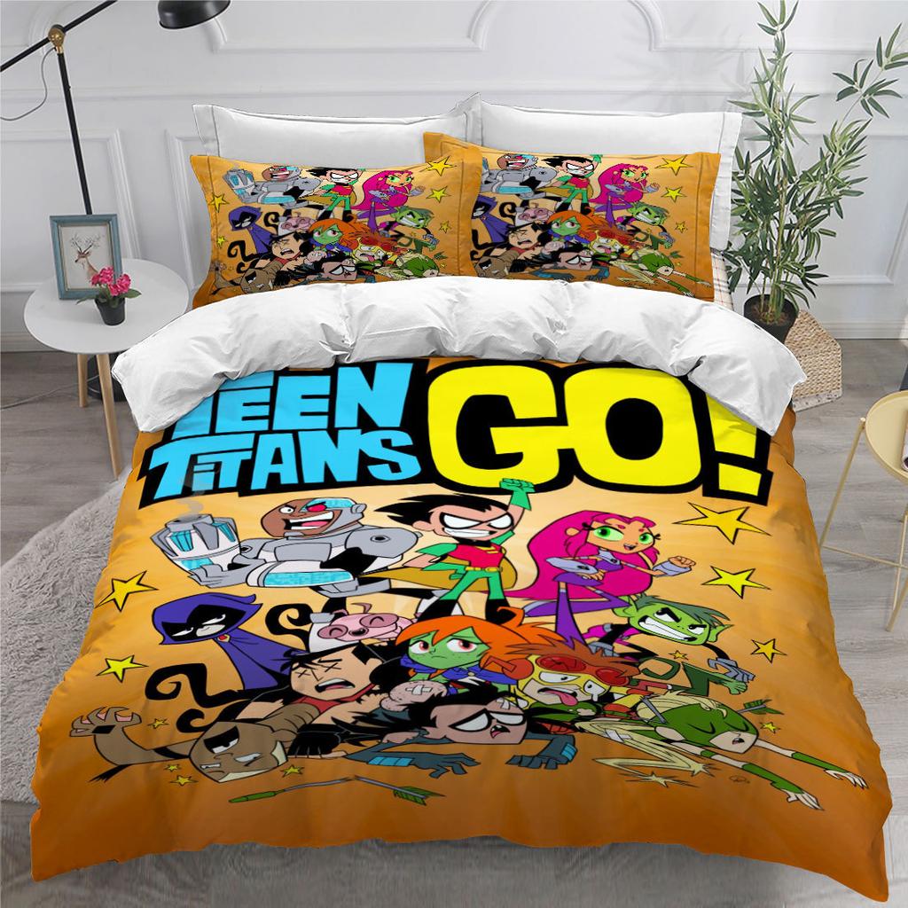 Animation 3D Digital Printing Three-Piece Home Textile Diy Quilt Cover Bed Pillowcase