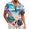 Camasa Pentru Barbati Moda Casual Vara Maneca Scurta Imprimata Nasturi Tricou Top
