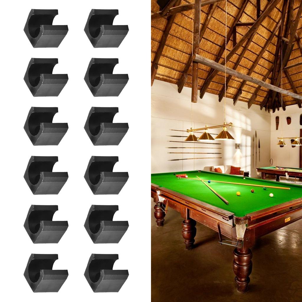 Wall Mounted Billiard Cue/Fishing Rod Holder (12 Clips) Simple Storage System