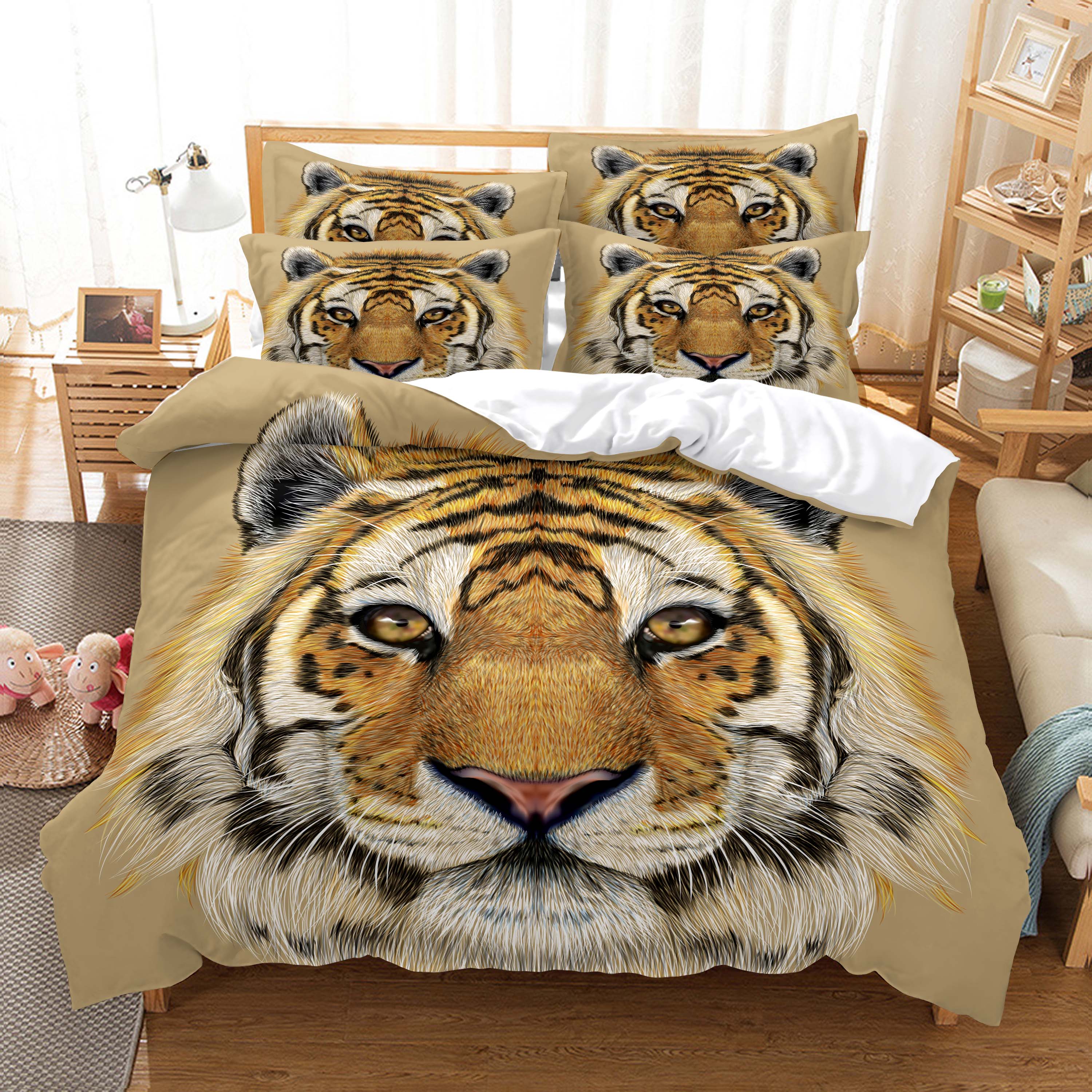 

3D Жираф Олень Постельное белье Хлопковый комплект постельного белья Взрослые Комплекты пододеяльников Твин Фул Квин Кинг Спальня Покрывало Пододеяльник Housse De Couette EU single(135x200cm)