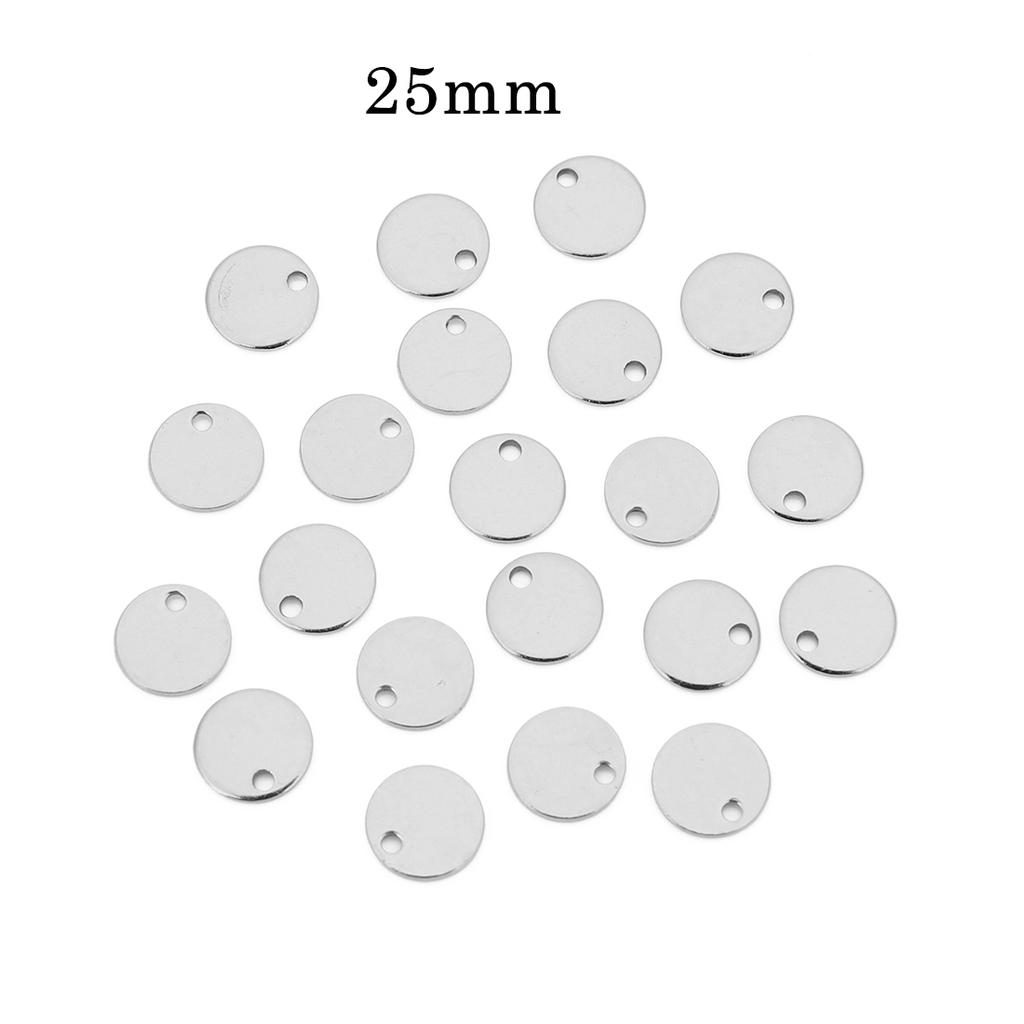 10-20Pcs/Lot Stainless Steel Charms For Jewelry Making Round Stamping Blanks Dog Tag Pendants Diy Necklaces Jewelry Findings