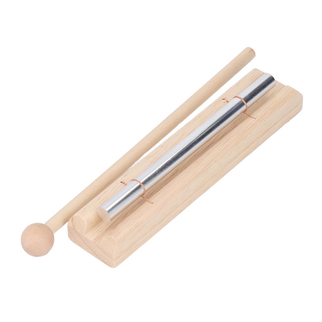 Meditationsglocke, Aluminium und Buchenholz, Energieglocke, Handglocke mit Schlägel für den Unterricht