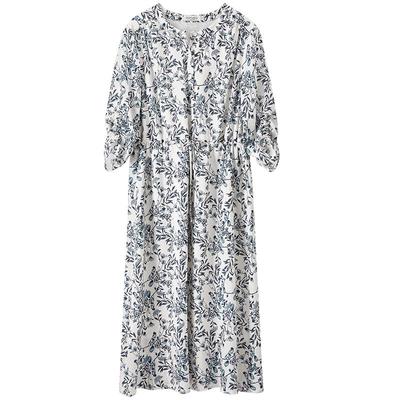 Elegant New Chinese Style Porcelain Print Summer Dress