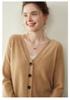Women's Autumn/Winter Twelve-Needle V-Neck Cashmere Cardigan - Skin-Friendly, Slimming Knit Outerwear Sweater
