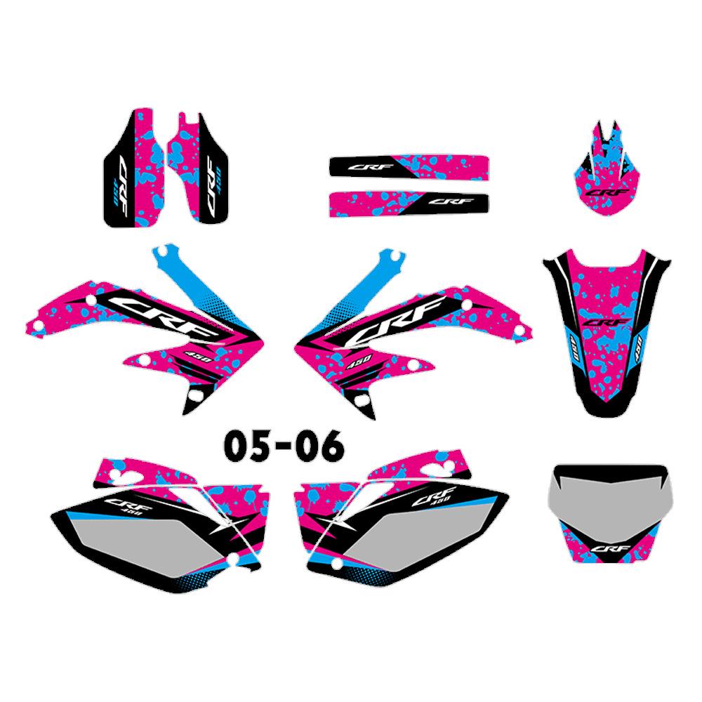 CRF450R 2005-2008 Terénní motocykl Kompletní sada samolepek