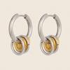 Xia Ling 18K Gold Plated Color Block Stainless Steel Earrings