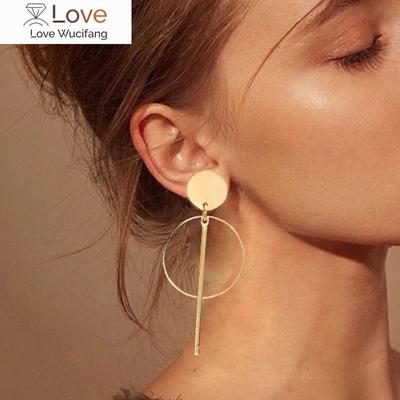 Fashion Statement Clip On Earrings Geometric Earrings For Women Hanging No Hole Earrings Modern Jewelry
