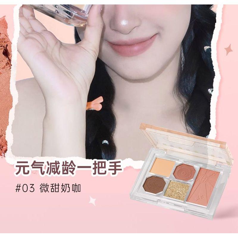 Gracebabi - 2 in 1 Eyeshadow & Cheek Palette - Light Brown
