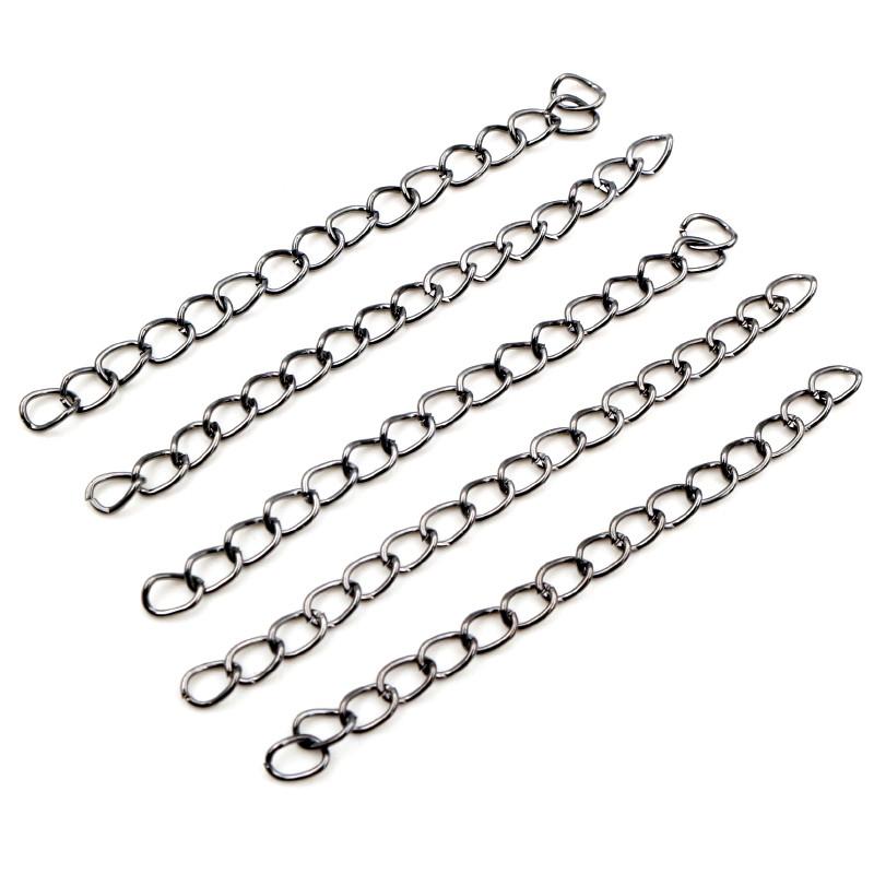 50pcs/lot 50mm 70mm 5x4mm Necklace Extension Chain Bulk Bracelet Extended Chains Tail Extender For DIY Jewelry Making Findings