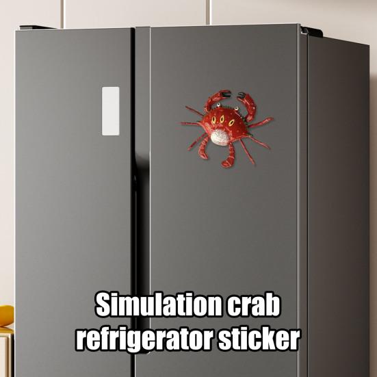 Yousheng Simulated Crab Refrigerator Magnet Movable Joints Realistic Home Office Kitchen Locker Fridge Magnetic 3D Crab Decoration Ornament