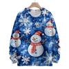 Women's Fashion Round Neck Casual Long Sleeve Christmas Cute Printed Woolen Knit Top