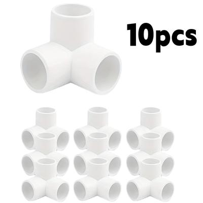 10-Piece 3-Way 1/2 Inch PVC Fitting Water Pipe Accessories for Building Heavy-Duty PVC Furniture Bend Head Accessories