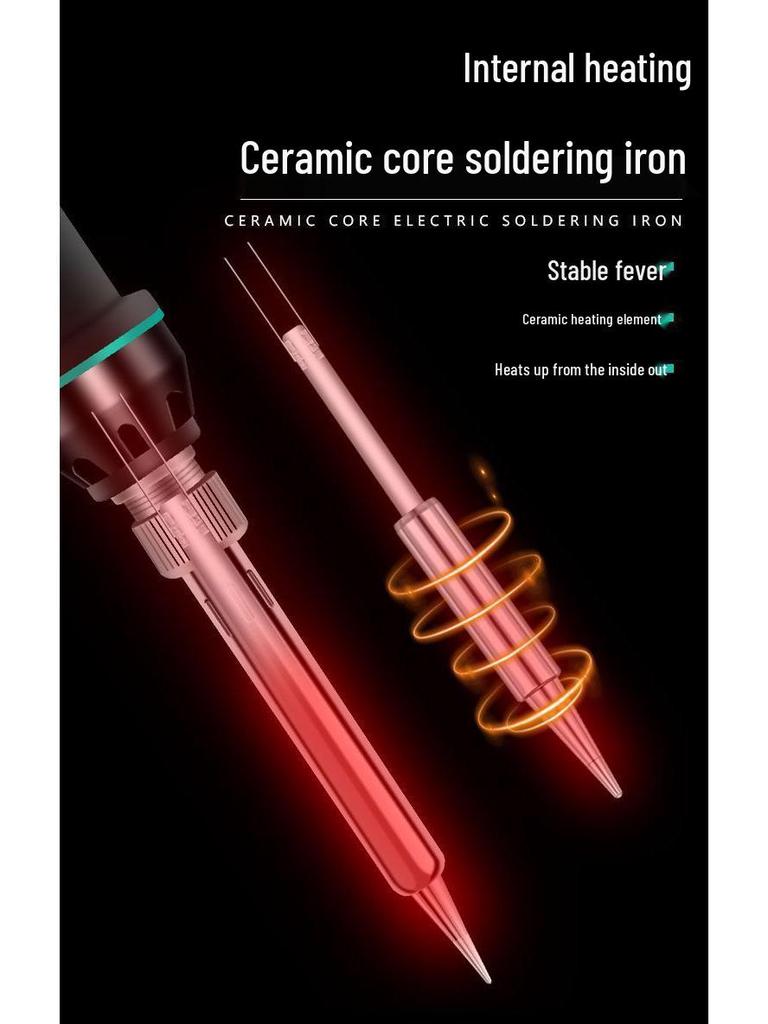 Professional 80W Adjustable Temperature Electric Soldering Iron - High Power Internal Heating for Repair & Household Welding
