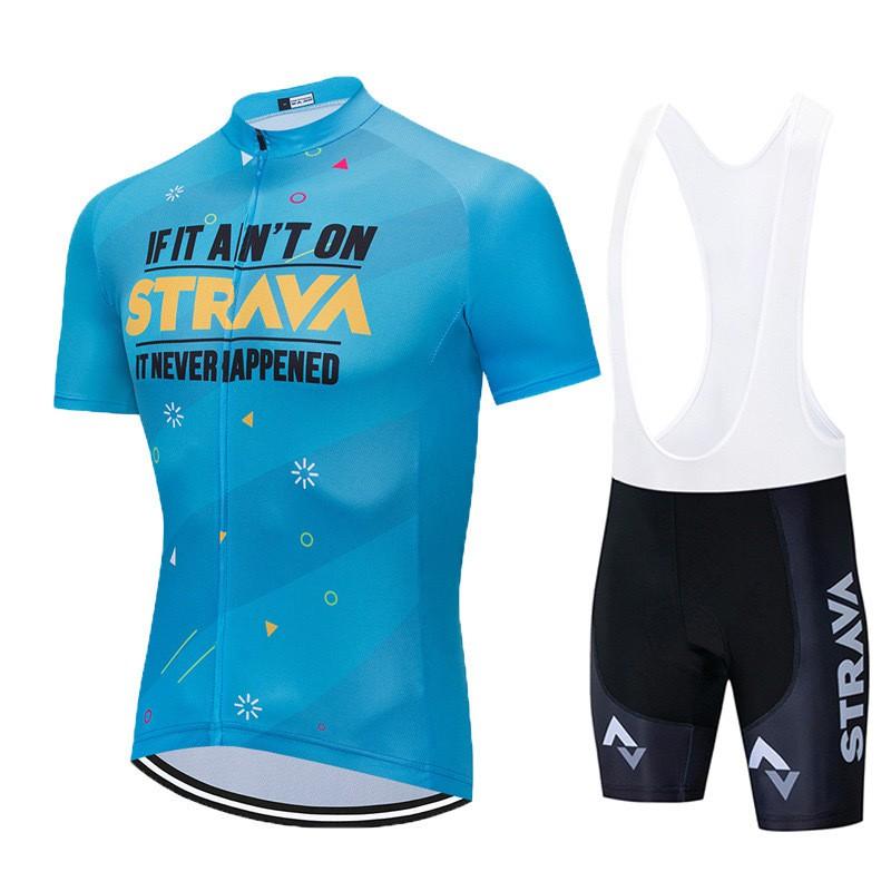 Mens Cycling Jersey Bib Shorts Set Quick-Dry Outdoor Bike Riding Sportswear