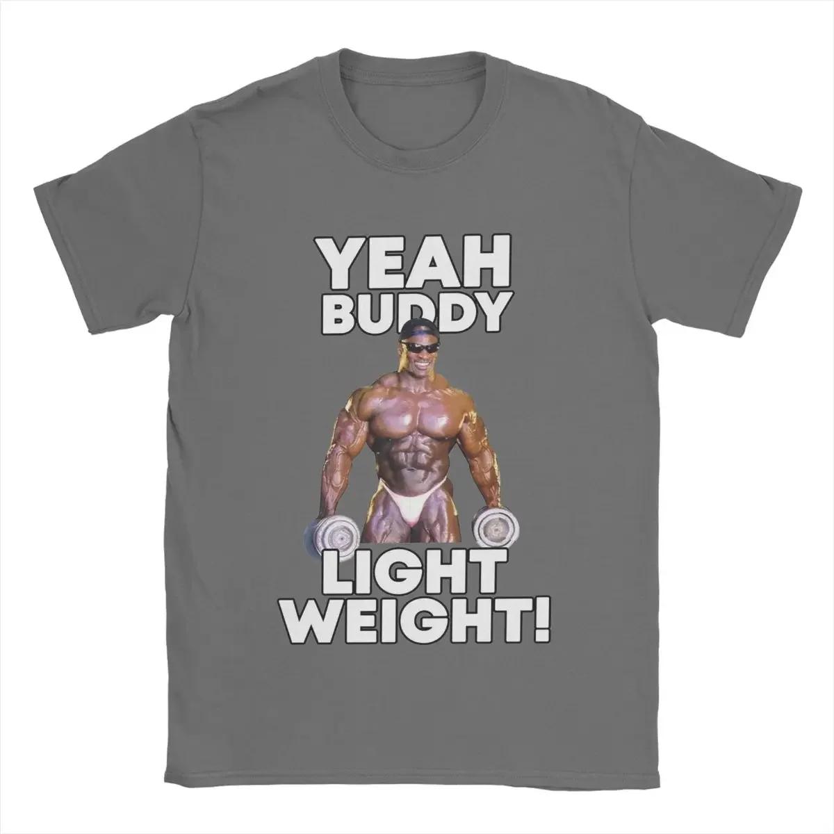 

Мужская футболка Yeah Buddy Легкая Ронни Колеман 100% хлопок Одежда Повседневная с коротким рукавом Круглый вырез Футболка с принтом Футболки#Цвет(1) XXL чёрный