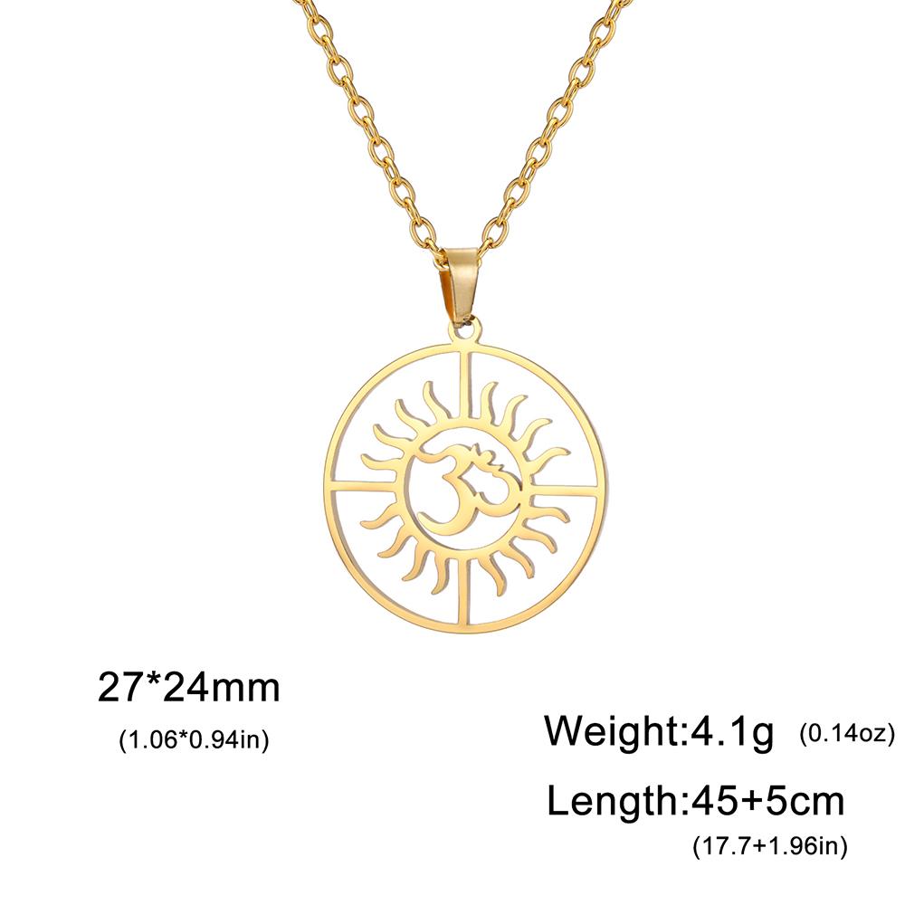 Dawapara Indien Tamil Om Symbol mit Dreizack Anhänger Edelstahl Halskette Om Shiva Symbol Yoga Vintage Talisman Schmuck
