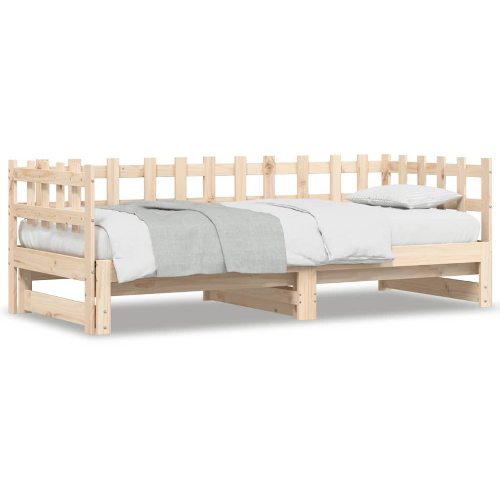 Extendable Daybed 2x (90x200) cm Solid Pine Wood